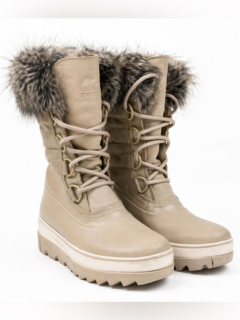 Sorel Joan of Arctic Next Boots Fur Waterproof Snow Cream Womens Size 10